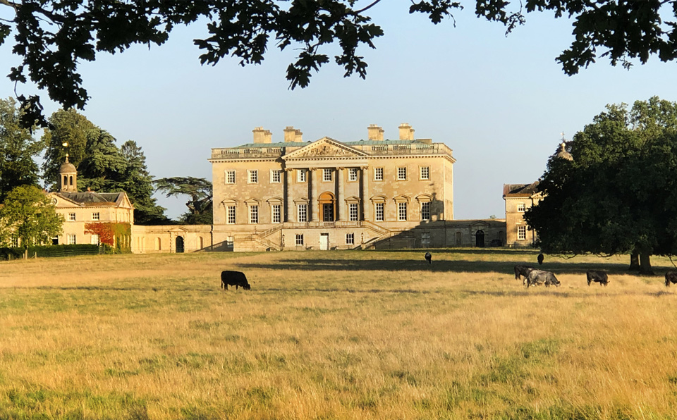 A scenic film and photo location near the Cotswolds with Palladian architecture and landscaped grounds